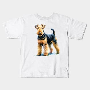 Watercolor Airedale Terrier - Beautiful Dog Kids T-Shirt